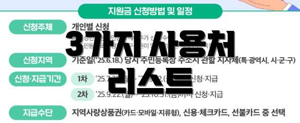 3가지 사용처 리스트