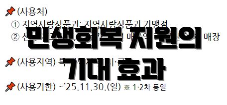 민생회복 지원의 기대 효과