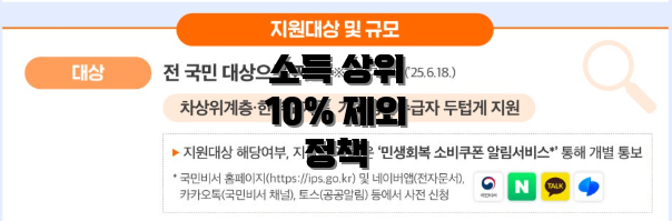 소득 상위 10% 제외 정책